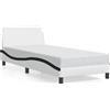 vidaXL Struttura letto "Dover" bianco e nero 80x200 cm in Pelle finta