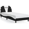 vidaXL Giroletto con testiera bianco e nero 80x200 cm in ecopelle