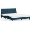 vidaXL Giroletto con testata in velluto blu 160x200 cm