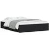 vidaXL Giroletto con cassetti nero 150x200 cm in materiale ligneo