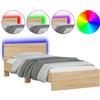 vidaXL Struttura letto con testiera e luci LED Rovere Sonoma 100x200 cm