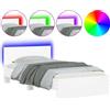 vidaXL Struttura letto con testiera e luci LED bianche 100x200 cm