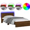 vidaXL Struttura letto con testiera e luci LED in rovere marrone 100x200cm