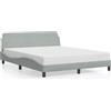 vidaXL Struttura letto "Dover" grigio chiaro 160x200 cm in velluto