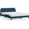 vidaXL Giroletto con testata in velluto blu 160x200 cm