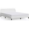 vidaXL Struttura letto "Dover" bianca 160x200 cm in Pelle finta