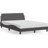 vidaXL Giroletto con testiera grigio 120x200 cm in ecopelle