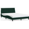 vidaXL Giroletto con testata in velluto verde scuro 140x190 cm