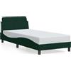 vidaXL Giroletto con testata in velluto verde scuro 90x200 cm