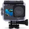 Nedis Action Cam - Doppio schermo - 5K@30fps - 16 MPixel - Impermeabile fino a: 30,0 m - 80 min - Wi-Fi - App disponibile per: Android / IOS - Supporto incluso - Nero