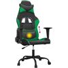 vidaXL Sedia da gioco vidaXL con funzione massaggiante in Pelle finta nera e verde