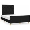 vidaXL Struttura letto senza materasso nero 120x190 cm tessuto