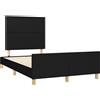 vidaXL Struttura letto senza materasso nero 120x190 cm tessuto