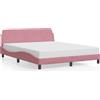 vidaXL Struttura letto con testiera "Dover" rosa 160x200 cm in velluto
