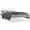vidaXL Struttura letto con testiera in metallo bianco 140x190 cm