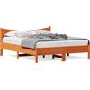 vidaXL Letto in legno massiccio senza materasso Wax brown 150x200 cm Legno di pino