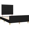 vidaXL Giroletto con testiera in tessuto nero 120x190 cm