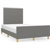 vidaXL Struttura letto senza materasso grigio scuro 120x190 cm tessuto