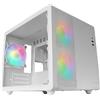 Mars Gaming MC-400, mini tower, PC, bianco, micro ATX, Mini-ITX, gaming, ventola tascabile