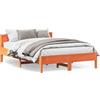 vidaXL Letto in legno massiccio senza materasso Wax brown 150x200 cm Legno di pino