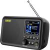 Leicke Radio DAB+ portatile LEICKE con Bluetooth 5.0 | radio FM, display a colori da 2,4", 80 preselezioni, radio da cucina con adattatore e batteria da 4000mAh, MicroSD/TF.