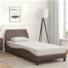 vidaXL Giroletto con testiera marrone 90x190 cm in ecopelle