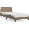vidaXL Struttura letto "Dover" cappuccino-marrone 100x200 cm in Pelle finta
