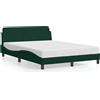 vidaXL Giroletto con testata in velluto verde scuro 140x190 cm