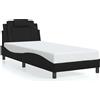 vidaXL Giroletto con testata nera 90x200 cm in ecopelle