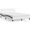 vidaXL Giroletto con testiera bianco e nero 140x190 cm in ecopelle