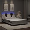 vidaXL Giroletto con LED bianco e nero 120x200 cm in ecopelle