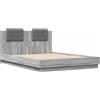 vidaXL Giroletto con testiera grigio Sonoma 150x200 cm in materiale ligneo