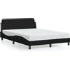 vidaXL Giroletto con testiera in tessuto nero 140x190 cm