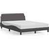 vidaXL Giroletto con testiera grigio 140x190 cm in ecopelle
