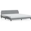 vidaXL Giroletto con testiera in tessuto grigio chiaro 200x200 cm