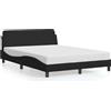 vidaXL Giroletto con testata nera 140x190 cm in velluto
