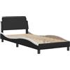 vidaXL Struttura letto "Dover" bianco e nero 90x190 cm in Pelle finta