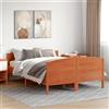 vidaXL Letto in legno massiccio senza materasso Wax brown 150x200 cm Legno di pino