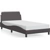 vidaXL Giroletto con testiera grigio 100x200 cm in ecopelle