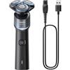 Philips Shaver Series 5000X X5006/00 Rasoio elettrico a umido e a secco, rasoio rotante, nero, blu, batteria ricaricabile, ioni di litio (Li-Ion), 50 min, 1 h