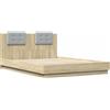 vidaXL Giroletto con testiera in rovere Sonoma 150x200 cm Materiale a base di legno
