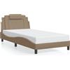 vidaXL Giroletto con testata cappuccino-marrone 100x200 cm in ecopelle