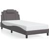 vidaXL Giroletto con testiera grigio 90x190 cm in ecopelle
