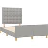 vidaXL Struttura letto senza materasso grigio chiaro 120x190 cm tessuto