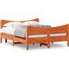vidaXL Letto in legno massiccio senza materasso Wax brown 150x200 cm Legno di pino