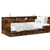 vidaXL Letto da giorno con cassetti in rovere fumé 75x190 cm Materiale in legno