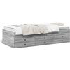 vidaXL Letto da giorno con cassetti Grey Sonoma 75x190 cm Materiale a base di legno