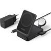 Anker MagGo - Caricabatterie wireless - 3-in-1, pieghevole - 15 Watt (24 pin USB-C) - Nero