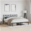 vidaXL Struttura letto con testiera in metallo nero 150x200 cm