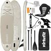 Virtufit VirtuFit Supboard Cruiser 305 - Sand Beige - Stand Up Paddle Board - Supboard gonfiabile - Per principianti ed esperti - Con sedile da kayak, accessori e borsa per il trasporto - Superficie antiscivolo - Pagaia regolabile - Max. 180 kg